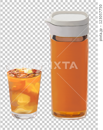 麦茶（ポットとコップ） 123057750
