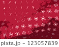 四角柄の赤い背景 123057839