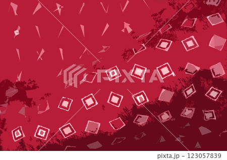 四角柄の赤い背景 四角柄の赤い背景 123057839