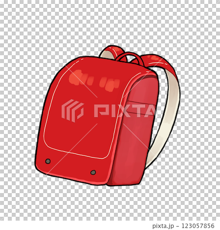 赤いランドセルのイラスト 123057856
