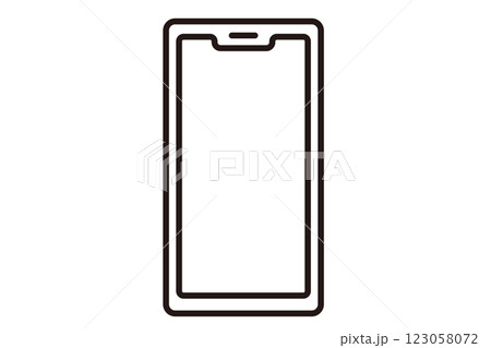 シンプルなスマートフォンの白黒アイコン 123058072