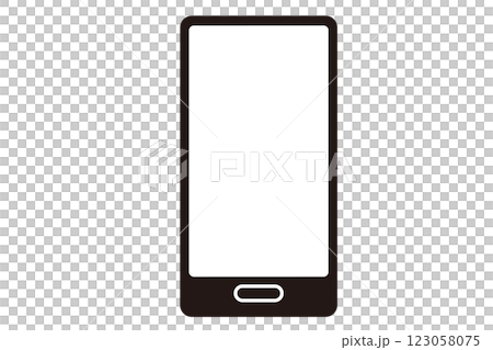 Simple smartphone black and white icon Simple smartphone black and white icon 123058075