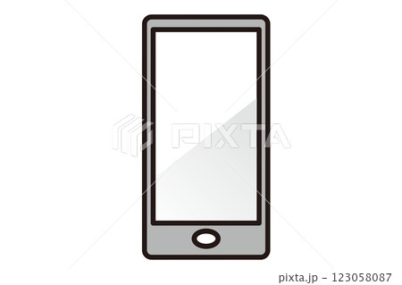 シンプルなスマートフォンの白黒アイコン シンプルなスマートフォンの白黒アイコン 123058087