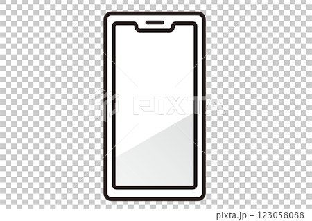 シンプルなスマートフォンの白黒アイコン シンプルなスマートフォンの白黒アイコン 123058088