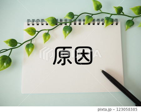 ノートに原因の文字 シンプル ノートに原因の文字 シンプル 123058385