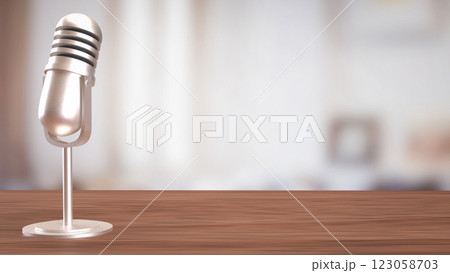 Microphone for  podcast or Radio live concept 3d Rendering. 123058703