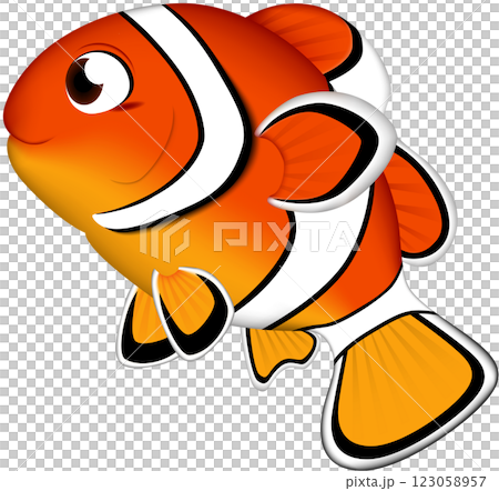 可愛的小丑魚插圖 可愛的小丑魚插圖 123058957