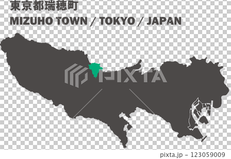 日本地図-東京都-瑞穂町ベクターイラストマップ 123059009