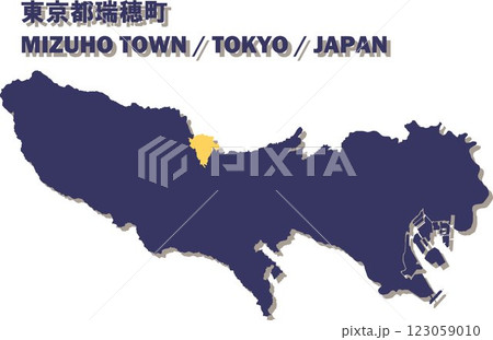 日本地図-東京都-瑞穂町ベクターイラストマップ 日本地図-東京都-瑞穂町ベクターイラストマップ 123059010