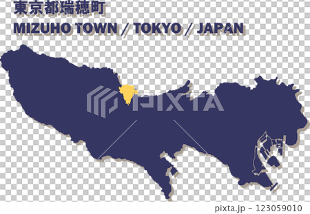 日本地図-東京都-瑞穂町ベクターイラストマップ 日本地図-東京都-瑞穂町ベクターイラストマップ 123059010