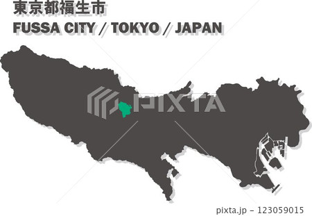 日本地図-東京都-福生市ベクターイラストマップ 日本地図-東京都-福生市ベクターイラストマップ 123059015