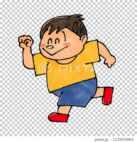 走る男の子 123059065