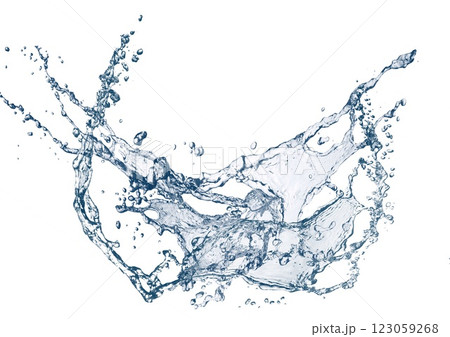 抽象的な青い水しぶき 123059268
