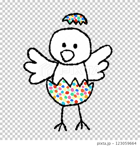 Hand-drawn colorful chick, doodle style, clip art, transparent background, png Hand-drawn colorful chick, doodle style, clip art, transparent background, png 123059664