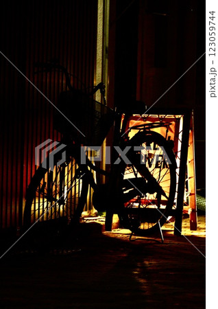 夜･路上･自転車（吉祥寺駅 近く／東京都武蔵野市） 123059744