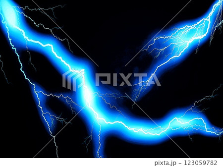 抽象的な青い稲妻の3dイラスト 抽象的な青い稲妻の3dイラスト 123059782