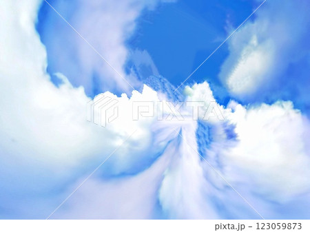 青空に広がる抽象的な雲の渦 123059873