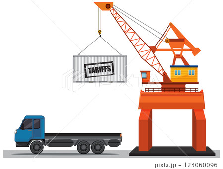 Crane Lifting Tariff Container Illustration 123060096