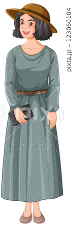 Elegant Woman in Vintage Dress Elegant Woman in Vintage Dress 123060104