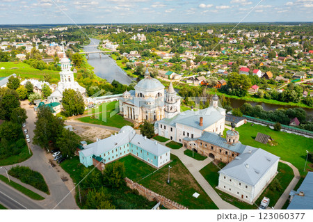 Torzhok city with Borisoglebsky male monastery, Russia 123060377