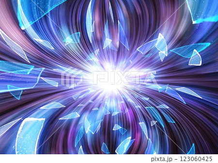 黒い背景に散らばった割れた青いガラスの破片の3dイラスト 黒い背景に散らばった割れた青いガラスの破片の3dイラスト 123060425