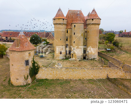 Medieval Chateau de Sarzay, France 123060471