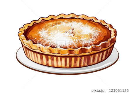 PNG An isolated pumpkin pie food illustration watercolor 123061126