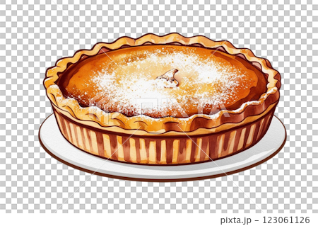 PNG An isolated pumpkin pie food illustration watercolor 123061126