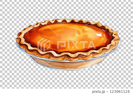 PNG An isolated pumpkin pie food illustration watercolor 123061128