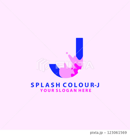 splash colour with alphabet logo design template 123061569