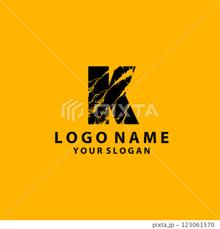 simple scratched k logo letter creative design 123061570