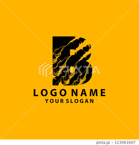 Initial Letter B with Claw Scratch Logo Design Initial Letter B with Claw Scratch Logo Design 123061607