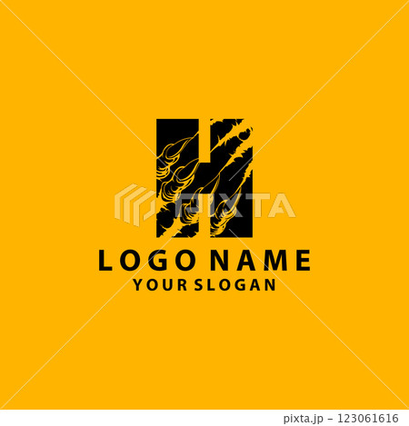 grunge initial h letter icon scratch effect 123061616