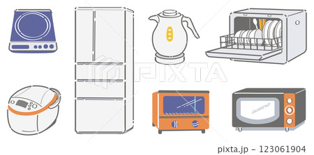 キッチン家電のイラストセット キッチン家電のイラストセット 123061904