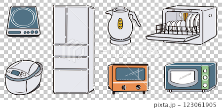 Illustration set of kitchen appliances 123061905