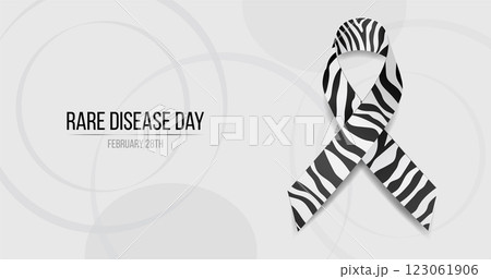 Carcinoid cancer awareness month concept. Banner template with zebra ribbon awareness and text. Vector illustration. 123061906