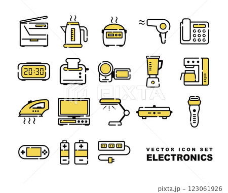 家電・電化製品・デジタル機器のベクターアイコンセット 家電・電化製品・デジタル機器のベクターアイコンセット 123061926