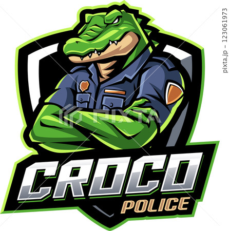 Crocodile police mascot Crocodile police mascot 123061973
