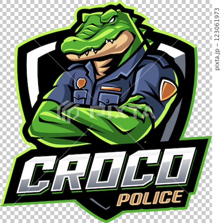 Crocodile police mascot Crocodile police mascot 123061973