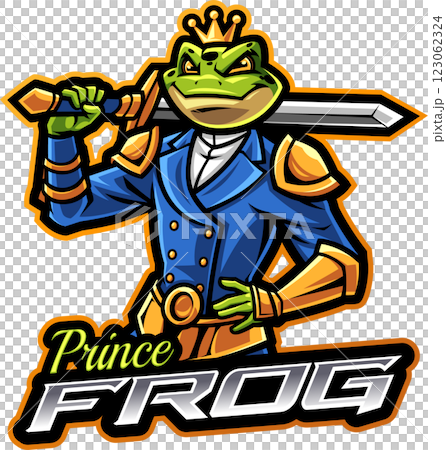 Prince frog mascot Prince frog mascot 123062324