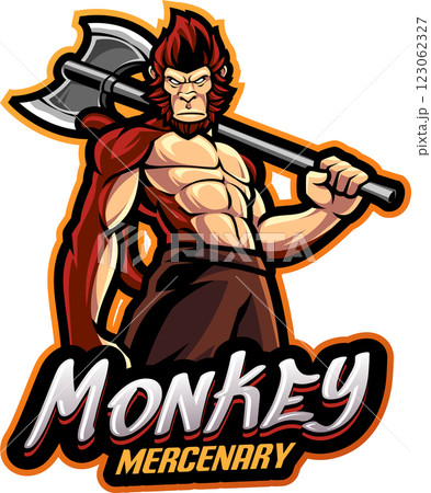Monkey mercenary mascot 123062327
