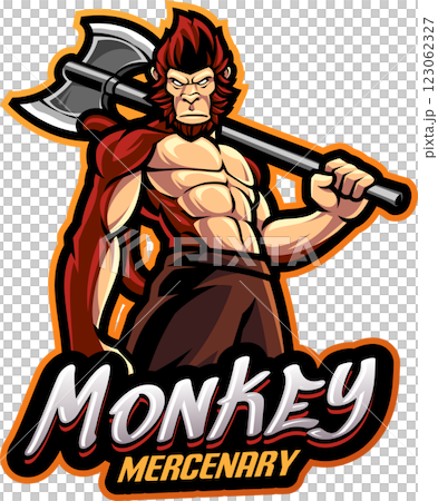 Monkey mercenary mascot 123062327