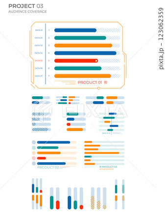 Modern business elements charts in color. Vector illustration. 123062359