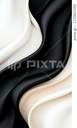 Soft monochrome ribbons in black and white create flowing texture Soft monochrome ribbons in black and white create flowing texture 123062509