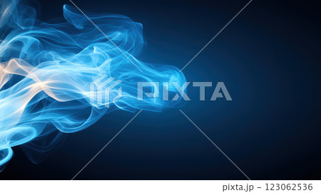 Elegant blue smoke trails create fluid and minimalist atmosphere Elegant blue smoke trails create fluid and minimalist atmosphere 123062536