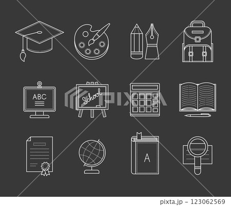 Education thin line icons 123062569