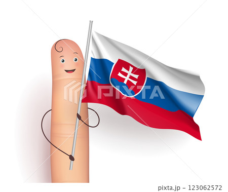 Slovakia flag hold by finger Slovakia flag hold by finger 123062572