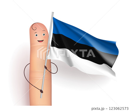Finger with Estonia flag 123062573