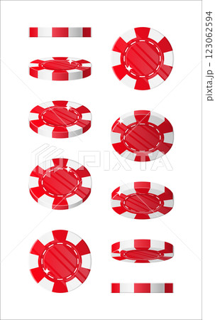 Red chips views cartoon style isolated Red chips views cartoon style isolated 123062594