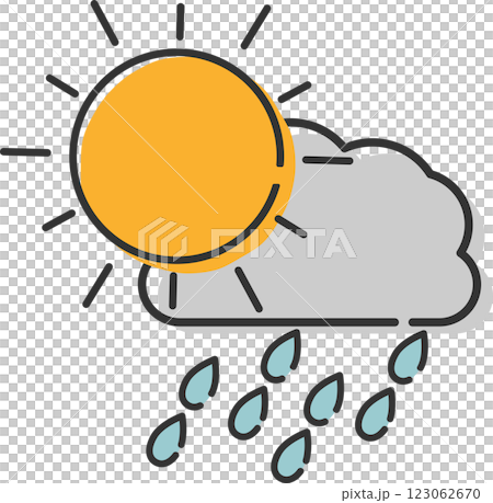 おしゃれなお天気雨のアイコン素材 123062670